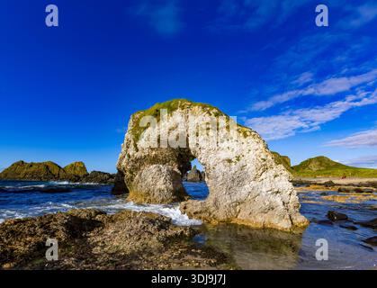 Sea Arch at Ballintoy, County Antrim, Northern Ireland Stock Photo
