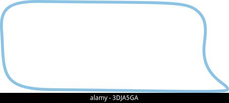 Blue Fluid Sketch Outline Speech Bubble Stock Vector