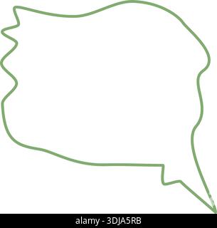 Green Wavy Hand Drawn Speech Box Stock Vector