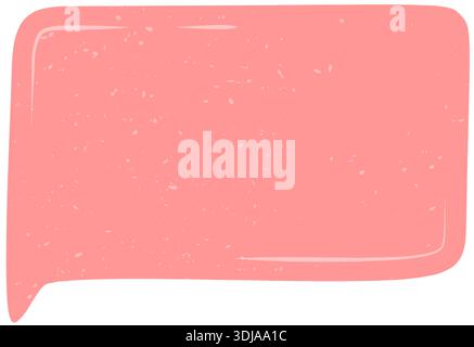 Pink Hand Drawn Grunge Chat Bubble Stock Vector