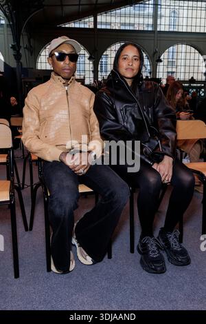 Fashion Stock Photography Sites 2026.Pharrell Williams and Helen Williams attend SACAI Fall/Winter 2026-2027 ...