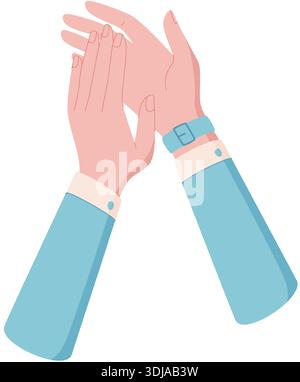Clapping Hands Gesture In Cartoon Style Stock Vector