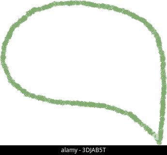 Green Hand Drawn Chalk Speech Balloon Stock Vector