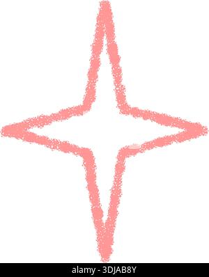 Crayon Outline Starburst Firework Symbol Stock Vector