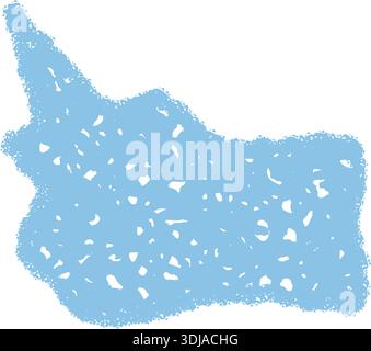 Wavy Blue Crayon Speech Bubble Rectangle Stock Vector