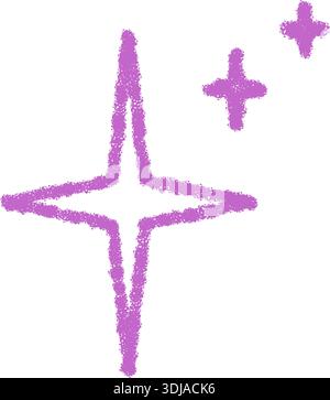 Chalk Outline Star Burst Symbol Purple Stock Vector