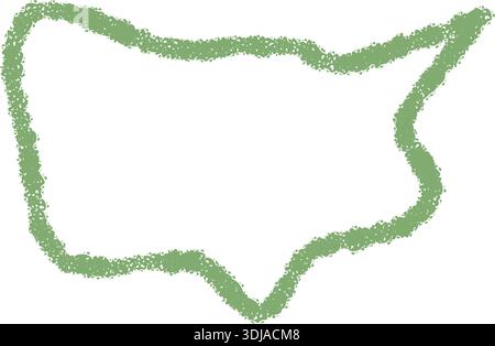 Wavy Green Chalk Speech Bubble Outline Stock Vector
