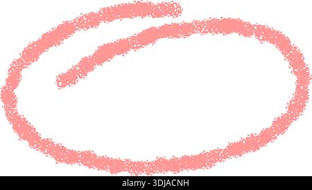 Pink Pastel Crayon Round Box Outline Stock Vector