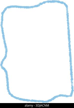Blue Wavy Chalk Hand Drawn Frame Stock Vector