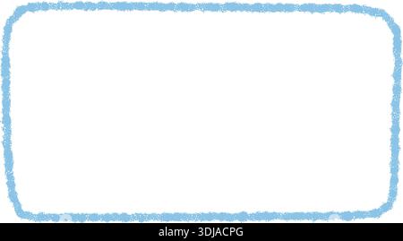 Blue Fluid Chalk Rectangle Box Outline Stock Vector