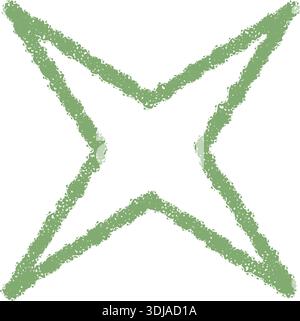 Crayon Outline Festive Starburst Icon Stock Vector