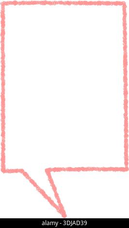 Chalk Outline Speech Box Rectangle Balloon Stock Vector