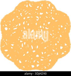 Groovy Crayon Hatched Wavy Border Shape Stock Vector