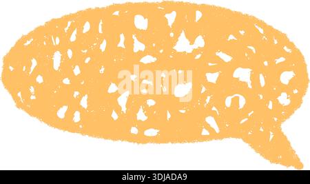 Orange Crayon Speech Bubble Sketch Stock Vector