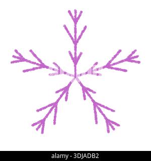 Purple Crayon Snow Flake Symbol Stock Vector