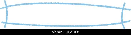 Blue Crayon Rectangle Text Frame Banner Stock Vector