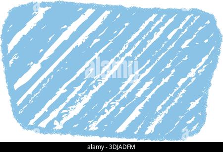 Organic Wavy Blue Crayon Text Frame Stock Vector