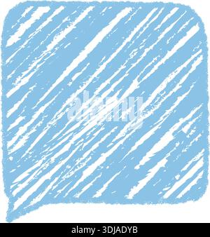 Blue Crayon Scribble Talk Bubble Sketch Stock Vector
