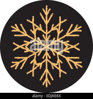 Crayon Snowflake Ornament Lid Label Stock Vector