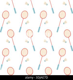 Colorful Badminton Seamless Pattern Stock Vector
