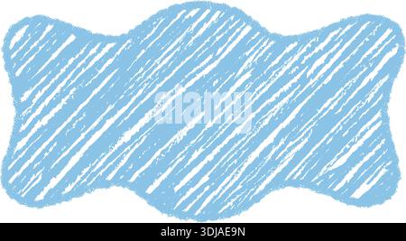 Groovy Blue Wavy Chalk Bubble Frame Stock Vector