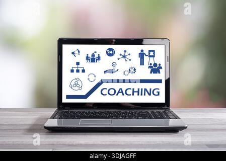 Coaching concept shown on a laptop screen Stock Photo
