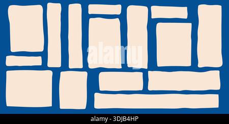 Abstract Wavy Rectangle Frames Set for Layout Design Stock Vector