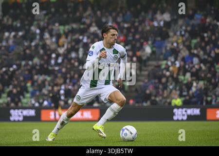 GRONINGEN - Stije Resink of FC Groningen during the Dutch Eredivisie match between FC Groningen and Fortuna Sittard at the Euroborg Stadium on January 25, 2026, in Groningen, Netherlands. COR LASKER / ANP Stock Photo