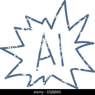 Set of doodle icon elements. Ai interface retro style illustration Stock Vector