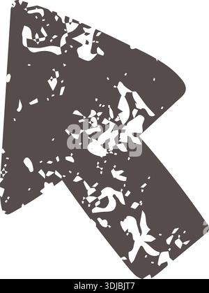Brown arrow icon element. Ai interface doodle style illustration Stock Vector