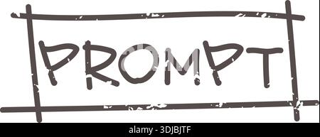 Brown button prompt icon element. Ai interface doodle style illustration Stock Vector