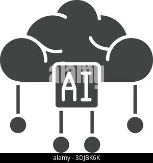 AI cloud icon. Suitable for mobile apps, web apps and print media. Stock Vector