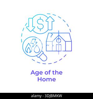 Age of the home blue gradient concept icon Stock Vector