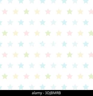 Seamless star pattern. Pastel childish palette. Cute wallpaper Stock Vector
