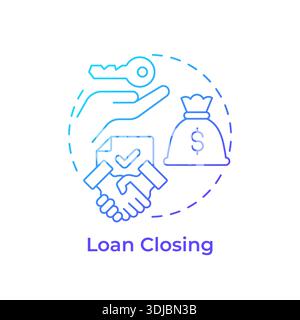 Loan closing blue gradient concept icon Stock Vector