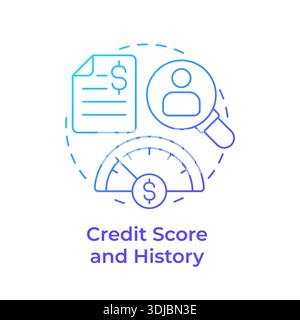 Credit score and history blue gradient concept icon Stock Vector