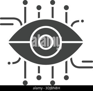 Computer Vision icon vector image. Suitable for mobile application web application and print media. Stock Vector