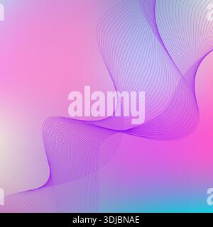 Blurred pastel pink colors mesh background with wavy lines Stock Vector