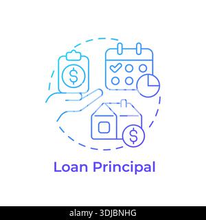 Loan principal blue gradient concept icon Stock Vector