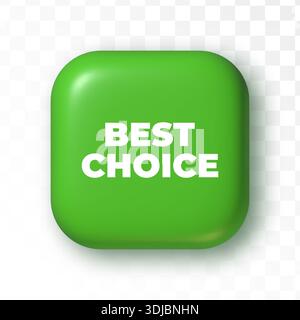 Trendy 3d badge isolated on transparent background. Green button for business Stock Vector