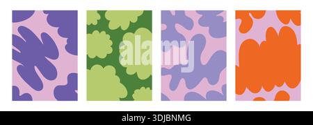Creative cover set with organic doodle shapes Stock Vector