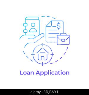 Loan application blue gradient concept icon Stock Vector