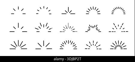 Starburst icon set. Sunburst frame, explosion, firework, decoration twinkle Stock Vector
