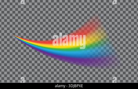 Realistic rainbow shape isolated on transparent background Stock Vector