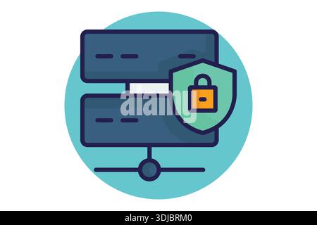Data security icon. colored icon style. icon related to technology. IT support elements vector illustration Stock Vector