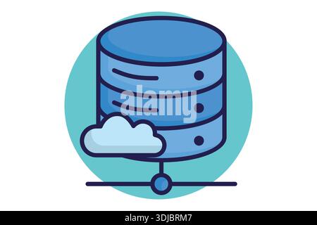 Cloud database icon. colored icon style. icon related to technology. IT support elements vector illustration Stock Vector