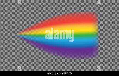 Realistic rainbow shape isolated on transparent background Stock Vector