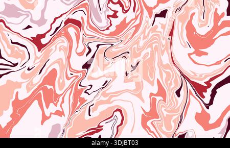 Modern color wavy liquid background. Marble texture. Trendy pattern for textiles and interior Stock Vector