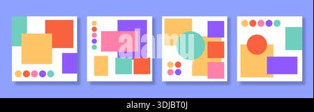 Trendy moodboard presentation set. Creative theme branding template. Collage photo frames design art Stock Vector