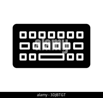 A simple black and white keyboard icon suitable for digital use. Perfect for technology, office, or graphic design projects that require a clean and m Stock Vector